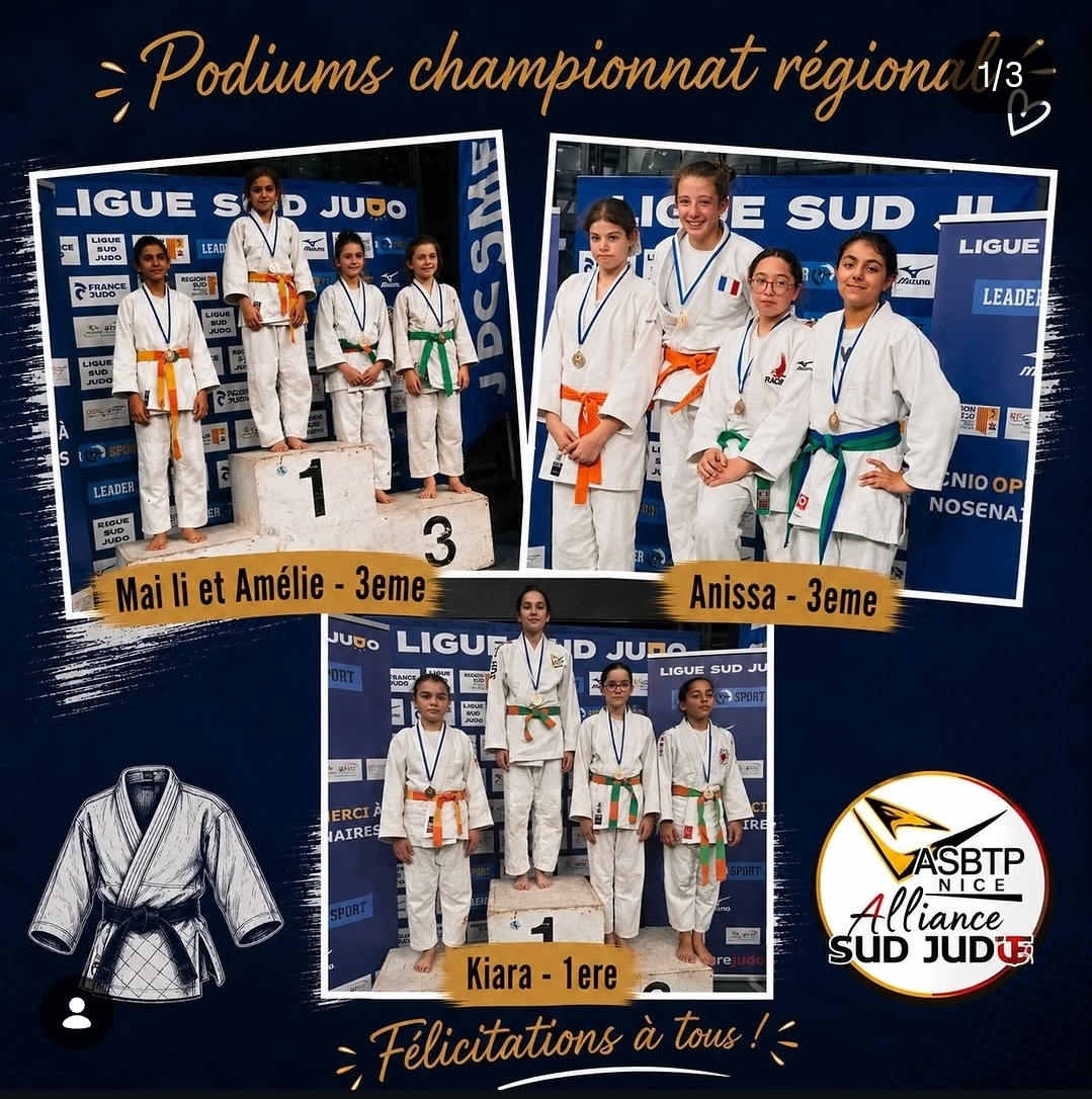 Podiums du championnat régional — nos judokas médaillés